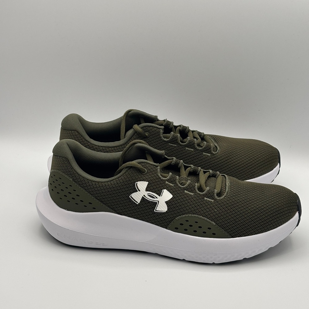 Under Armour Charged Surge 4 Shoes Mens Size 10 Green White Running 3027000-301 - Picture 1 of 8